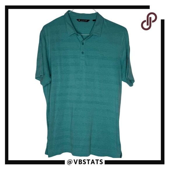 Travis Mathew Men's Heathered Golf Polo Shirt Green Large - Picture 1 of 8